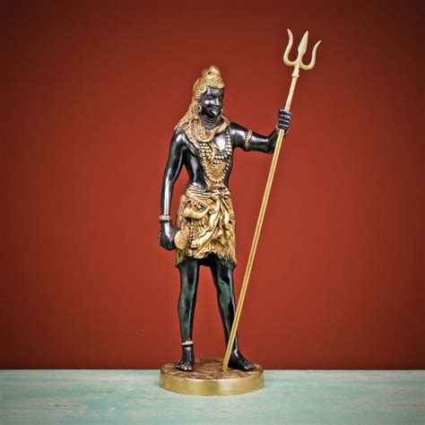 Ekaa Handicrafts Lord Shiva Statue Standing With Trident For Home