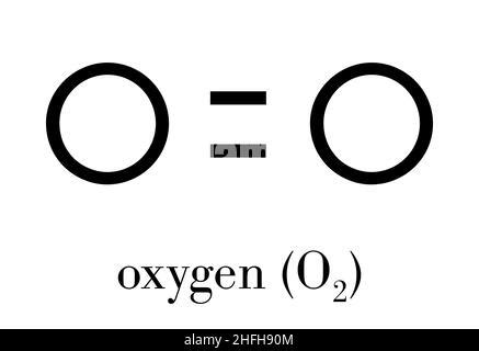 Elemental Oxygen O2 Molecule Skeletal Formula Stock Vector Image