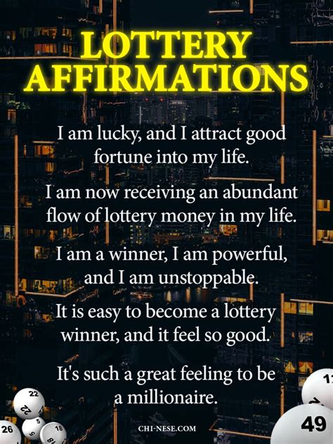 Lottery Affirmations That Work Affirmation Quotes Money Affirmations