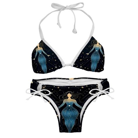 Virgo Constellation Adjustable Strap Detachable Sponge Bikini Set Two