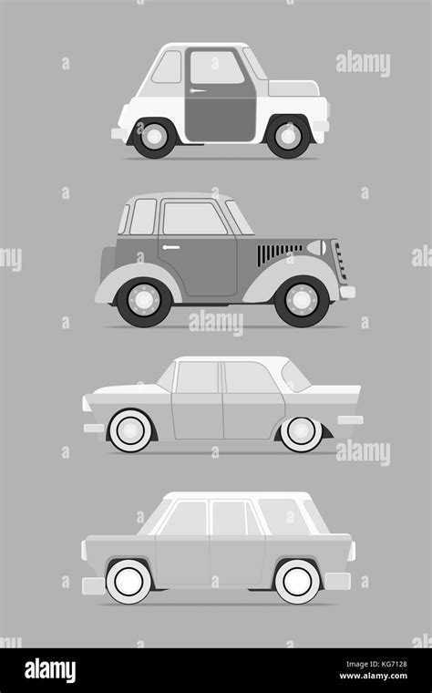 Retro cars . Vintage cars vectors. Vector illustration image Stock ...