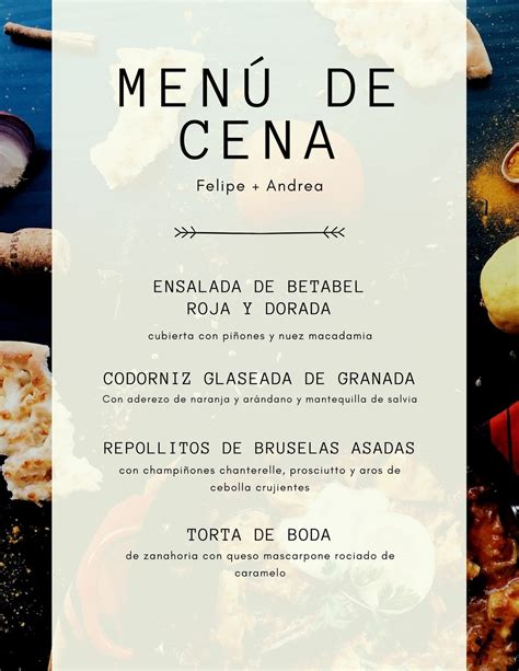 Plantillas de menús editables para tu negocio Canva