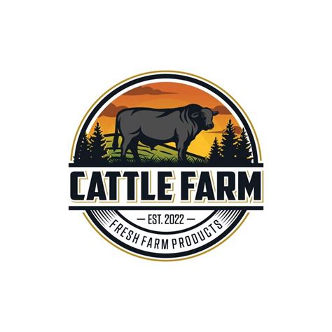 Premium Vector Vintage Cattle Farm Logo Vector Template