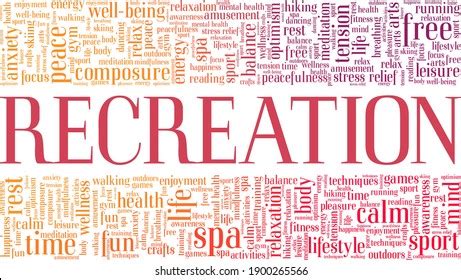 Recreation Vector Illustration Word Cloud Isolated Stock Vector