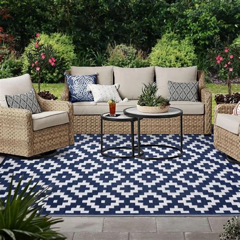 BERTHMEER Reversible Straw Outdoor Rug, Waterproof Patio, Deck, Porch ...