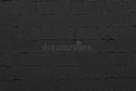 Black Concrete Block Wall Dark Old Rough Brick Texture Gloomy Grunge