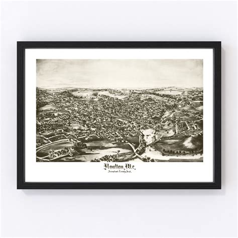 Vintage Map of Houlton, Maine 1894 by Ted's Vintage Art