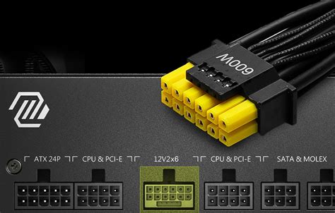 MSI Launches Power Supply With Yellow Connectors To Prevent 16 Pin