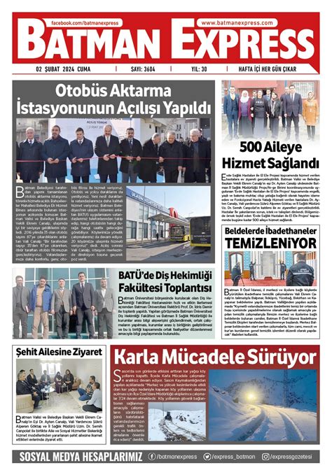 02 ŞUBAT 2024 CUMA Batman Express Gazetesi