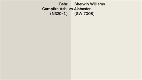 Behr Campfire Ash N320 1 Vs Sherwin Williams Alabaster SW 7008 Side