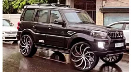 Indias Only Mahindra Scorpio With Giant Inch Alloy Wheels Car