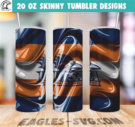 UTSA Roadrunners Wave Tumbler Wrap PNG Design