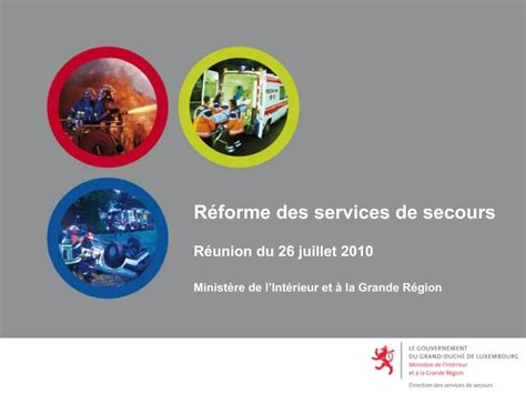 PPT R Forme Des Services De Secours R Union Du 26 Juillet 2010 Minist