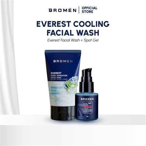 Jual Bromen Everest Cooling Facial Wash Acne Spot Gel Everest Cool