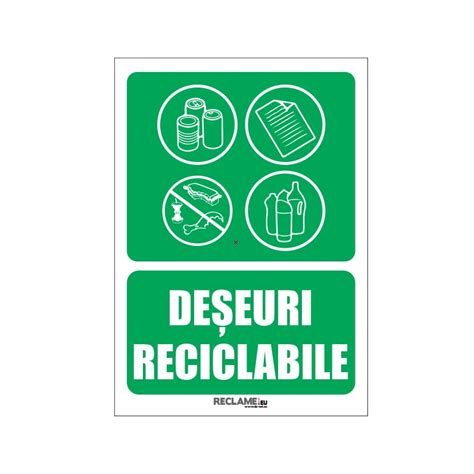 Set Bucati Afis Stiker Autoadeziv Deseuri Reciclabile Reclame