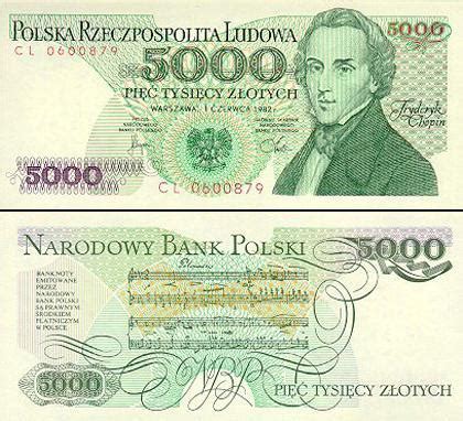 Banknot 5000 zł 1982 rok Banknoty PRL Numizmatyczny