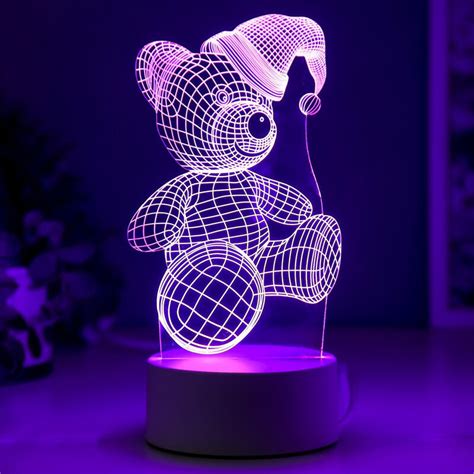 Декоративна 3D LED лампа, Мече - Drebolii.com