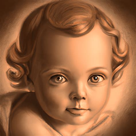 Cherub Portrait Sepia · Creative Fabrica