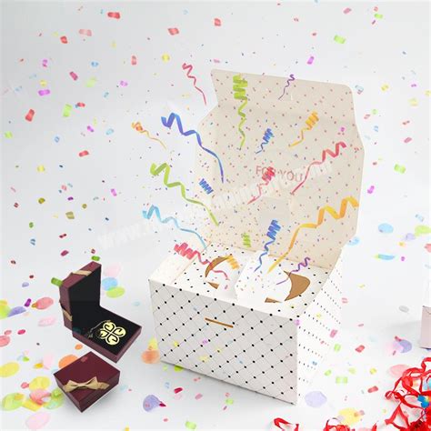 Exploding Confetti Gift Mystery Box Premium White DIY Surprise