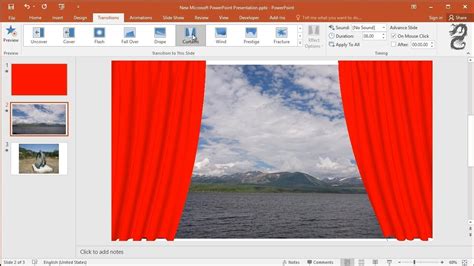 How To Add Curtains Transitions Animation Effect In Powerpoint Slide