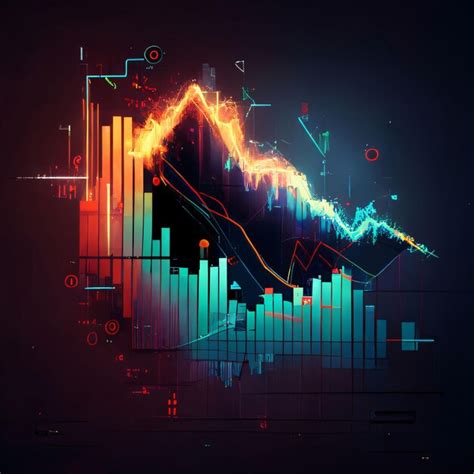 Premium Photo Abstract Glowing Forex Chart On Dark Background D