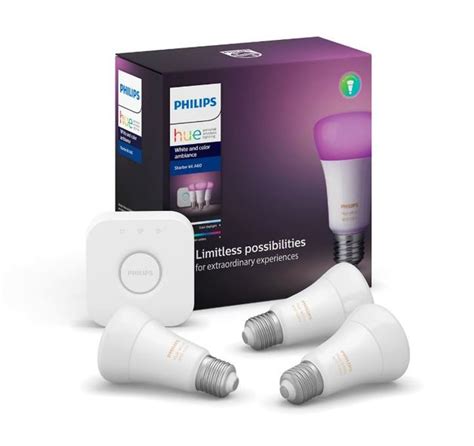 Philips Hue W A Led Bulb Piece Starter Kit Colour White E