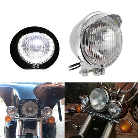 Chrome Visor Bullet Led Headlight For Yamaha V Star Xvs