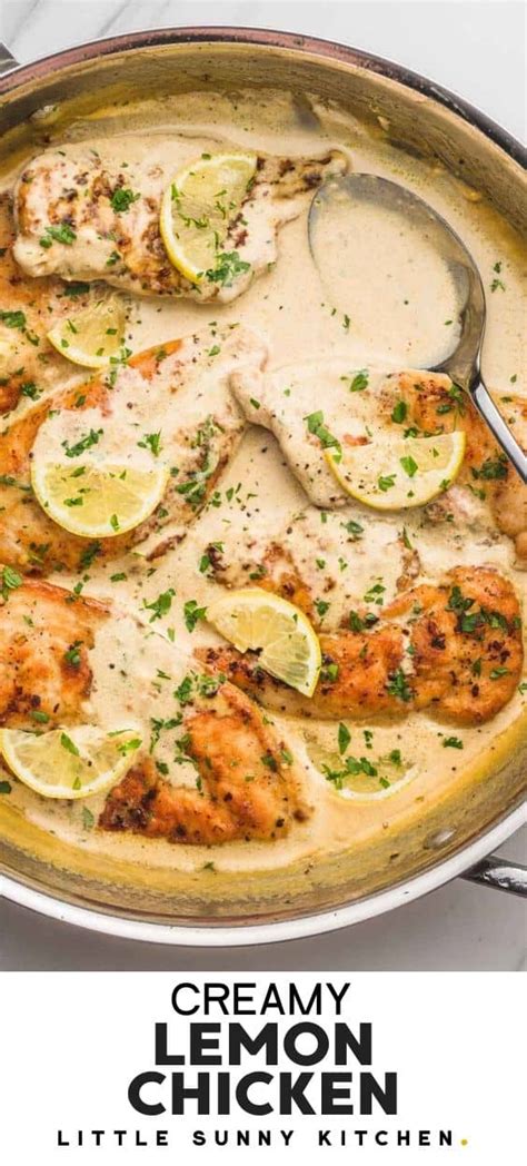 Easy Creamy Lemon Chicken Recipe Little Sunny Kitchen