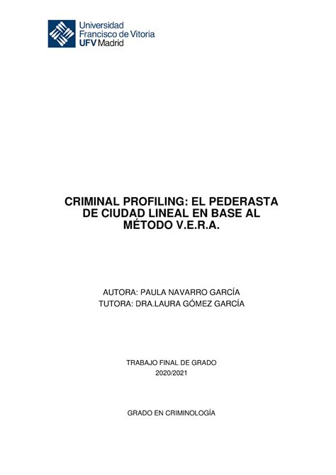 Criminal Profiling El Pederasta De Ciudad Lineal Criminal Profiling