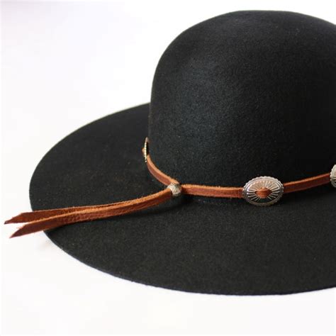 Western Brown Leather Hat Band with Conchos - The Outback – Willow Lane ...