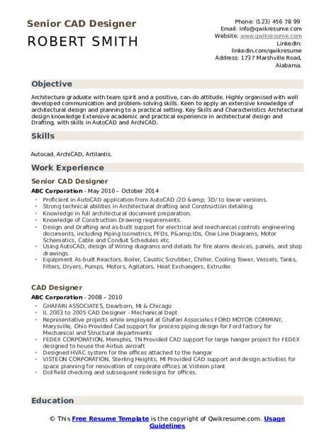 10 Cad Designer Resume Samples And Templates For 2025