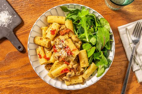 Rigatoni Au Pesto Verde Champignons Recette Hellofresh