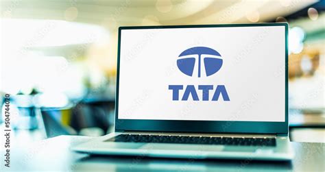 Laptop Computer Displaying Logo Of The Tata Group Stock Photo Adobe Stock