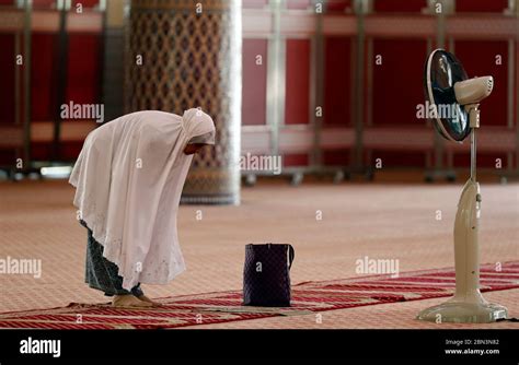 The National Mosque Or Masjid Negara Prayer Hall Muslim Woman Praying