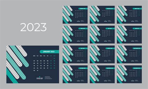 Modelo De Calendário De Mesa 2023 13345315 Vetor No Vecteezy