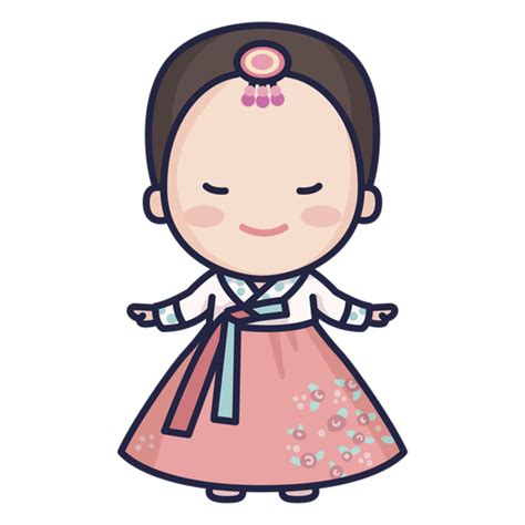 Design Png E Svg De Linda Senhora Da Coreia Do Sul Com Personagem