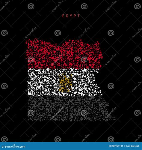 Egypt Flag Map, Chaotic Particles Pattern in the Egyptian Flag Colors. Vector Illustration Stock ...