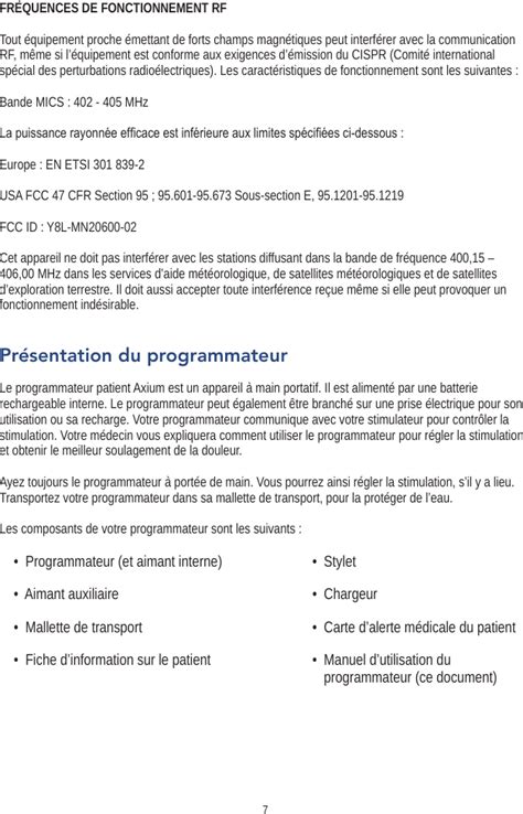 Spinal Modulation Orporated Mn Wireless Transceiver User Manual