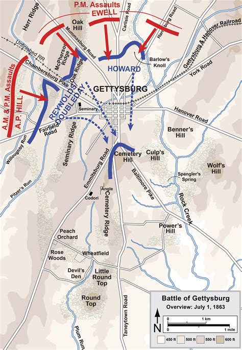 Gettysburg Battle Map Day 1
