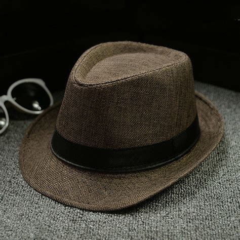 Mens Women Straw Fedora Hat Wide Brim Panama Hat Summer Dress Hat