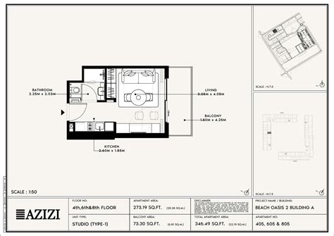 Azizi Beach Oasis 2 Apartments, Dubai - Floor Plans