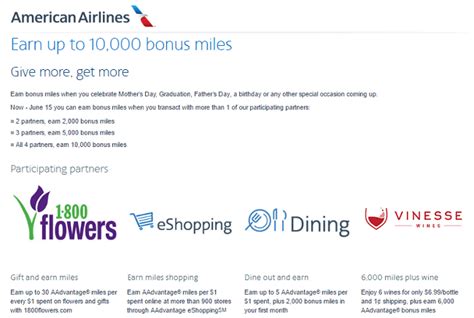 American Airlines Partners Bonus Miles Promotion Earn Up To 10 000 Bonus Miles