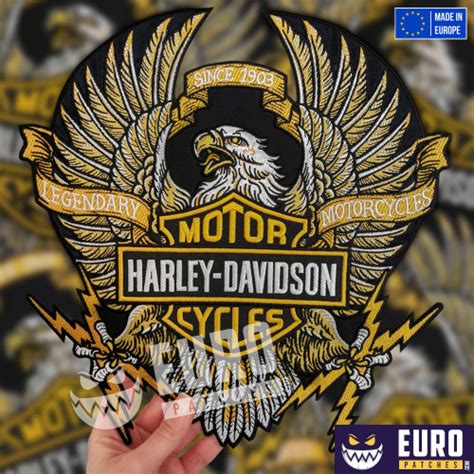 Parche Guila Harley Davidson Legendary Dorado Espalda Chaqueta Grande