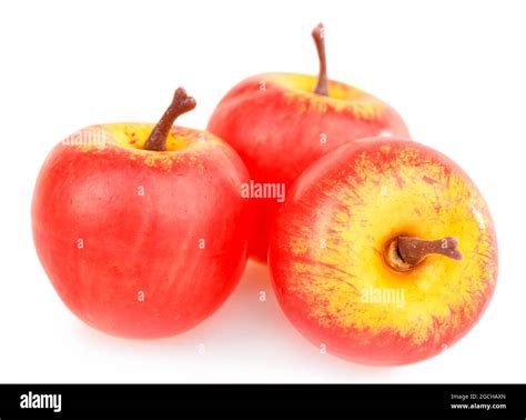 Small Apples Isolated On White Stock Photo Alamy