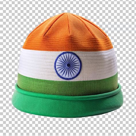 Indian Flag Cap On Transparent Background Premium Ai Generated Psd