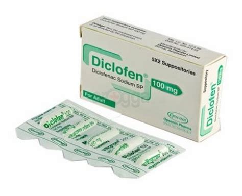 Diclofen Suppository 100mg Medicine Arogga Online Pharmacy Of