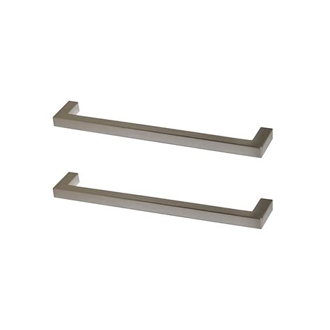 Goodhome Golpar Satin Nickel Effect Kitchen Cabinets D Shaped Pull Handle L169cm D28mm