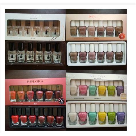Jual Bpom Implora Nail Polish Set Box Original Kuteks Cat Kuku Red Wonder Nude Clear