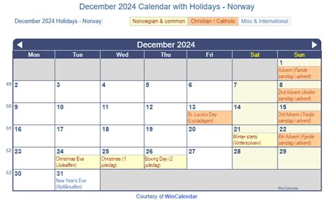 Print Friendly December 2024 Norway Calendar For Printing