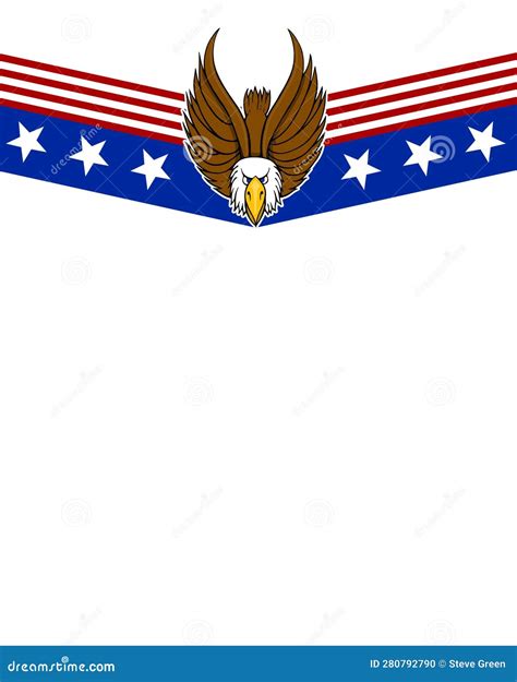 Patriotic Bald Eagle With Stars And Stripes Stock Vector Illustration